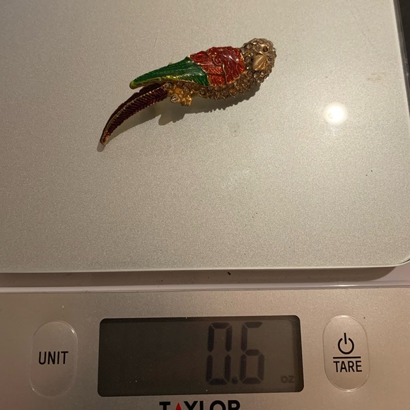 Vintage Parakeet Rhinestone Brooch - Picture 6 of 6